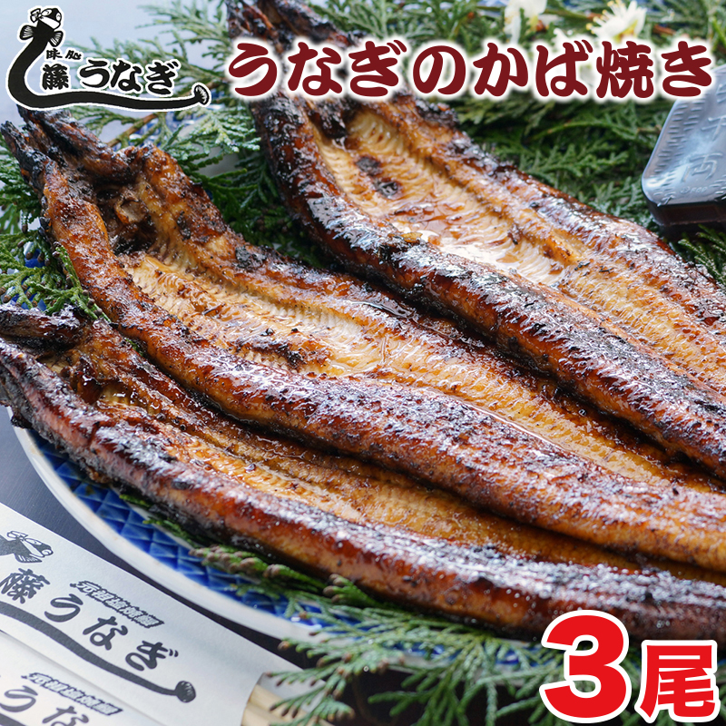 藤うなぎ かば焼き3尾 国産うなぎ＜15-2a＞