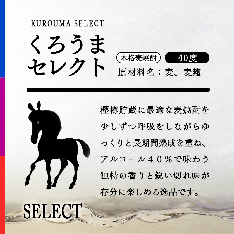 神楽酒造 麦焼酎 くろうまセレクト 40度 720ml＜23-25a＞