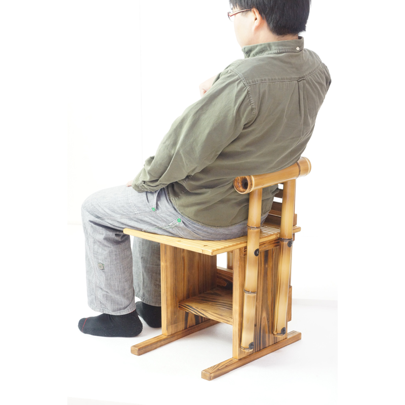 竹家具専門店【梅里竹芸】背伸ばし椅子＜19-2a＞