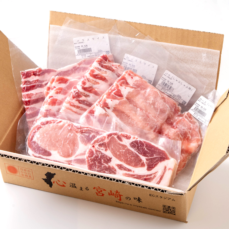 宮崎県産豚肉3種 詰め合わせセット 小分け しゃぶしゃぶ用・スライス・とんかつ ＜26-3a＞