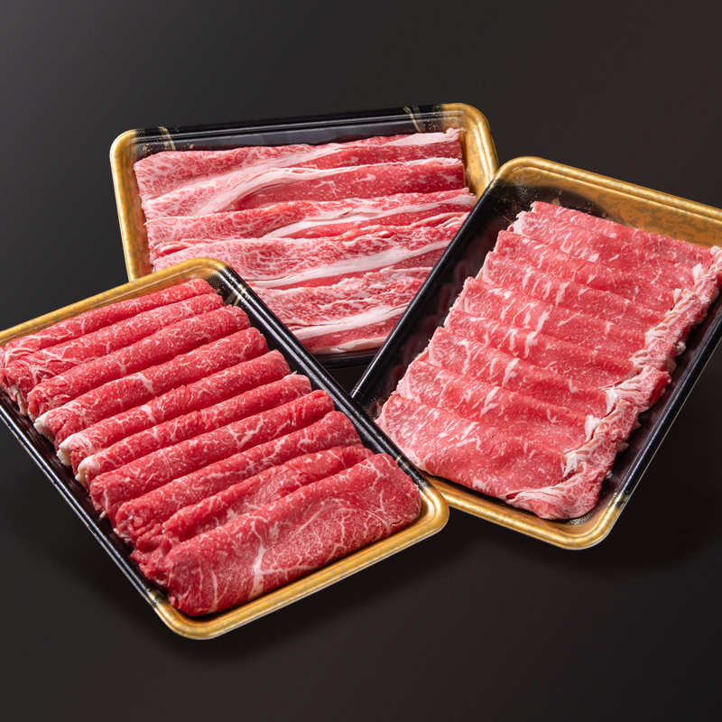 【世界グランプリ受賞】宮崎県産黒毛和牛 特選すき焼き用 食べ比べスライス 3種900g ロース バラ モモorカタ   宮崎県有田牧場＜14-12a＞
