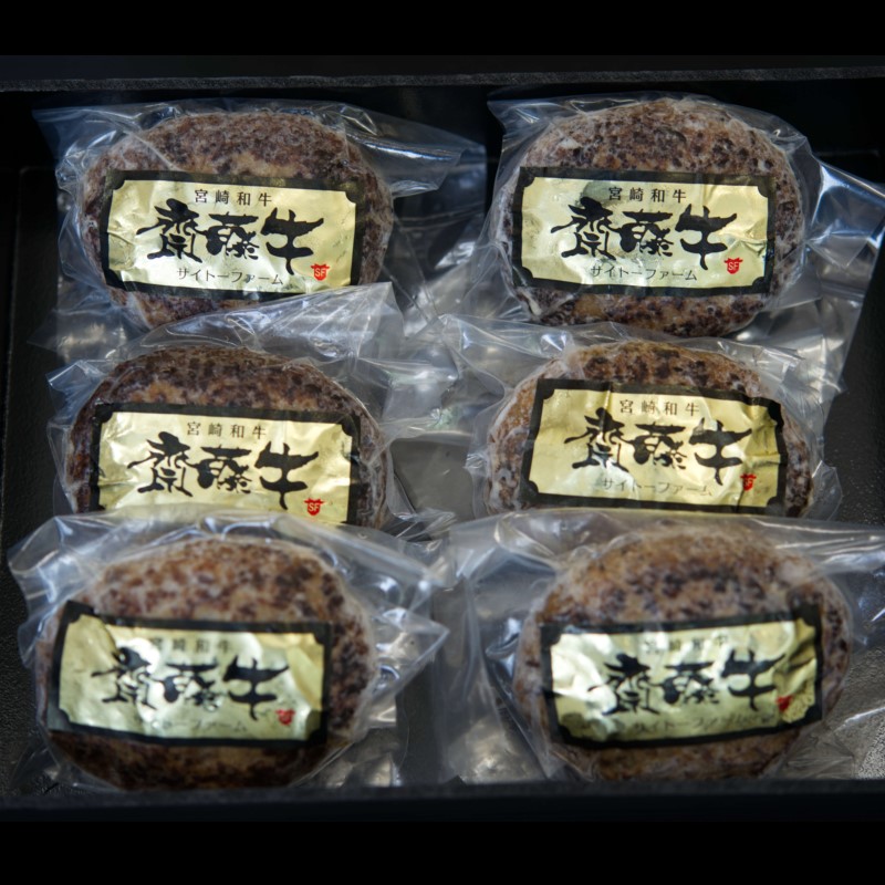 宮崎和牛「齋藤牛」牛100％プレミアムハンバーグ＜5-5a＞