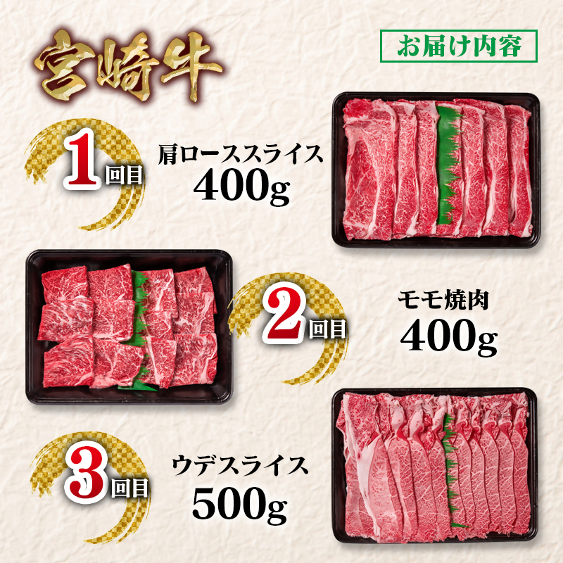 【定期便】宮崎牛 6回定期便 焼肉 すき焼き ステーキ ブランド牛 A4～A5等級 内閣総理大臣賞4連覇＜58-46a＞