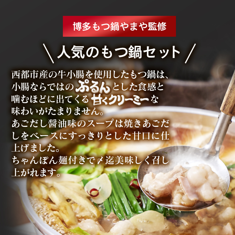 「もつ鍋やまや」監修 もつ鍋セット あごだし醤油 5～6人前＜45-12a＞