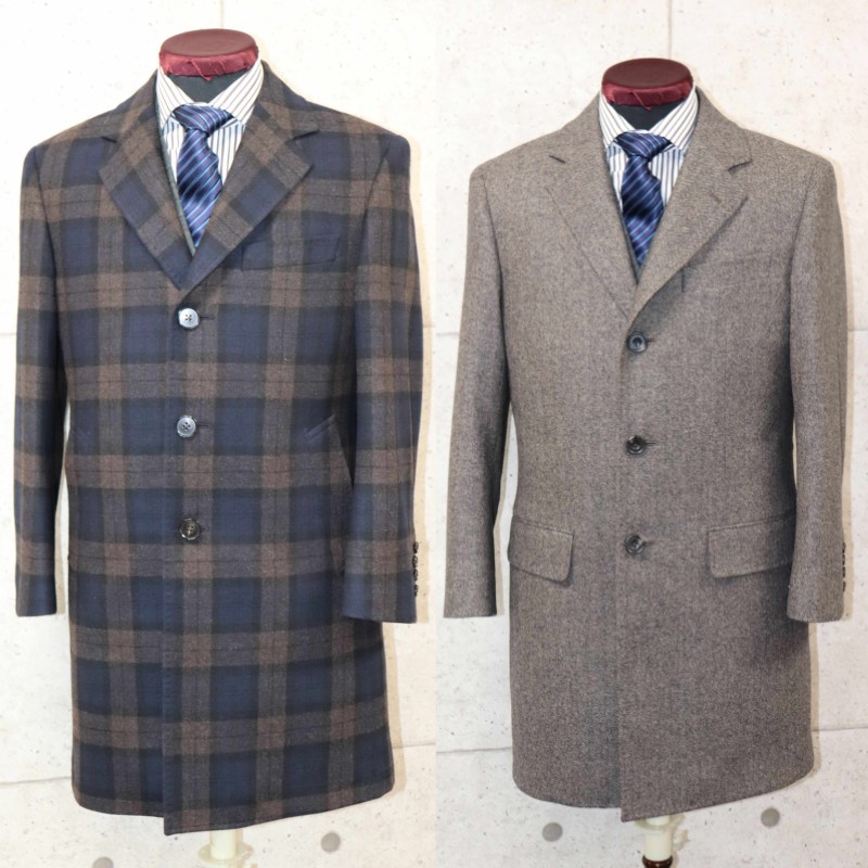 セミハンドメイドオーダー メンズシングルチェスターコート お仕立て券 ウール100％・カシミヤ混紡ウール＜29-7a＞