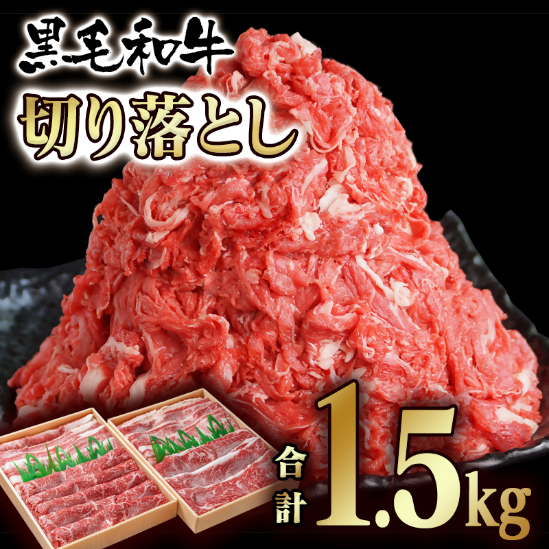 【世界グランプリ受賞】宮崎県産黒毛和牛 切り落とし 1.5kg (750g×2パック）食べ比べ モモ バラ＜14-23a＞