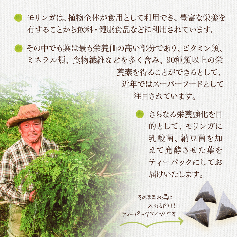 【特許取得】健康志向の方おすすめ！スーパーフード「モリンガ発酵茶」阿万農園＜23-21a＞