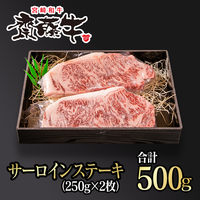 黒毛和牛「宮崎和牛 齋藤牛」サーロインステーキ 250g×2枚 計500g＜5-16a＞