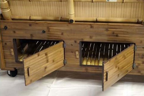 竹家具専門店【梅里竹芸】健康長椅子（3人掛け）＜19-10a＞
