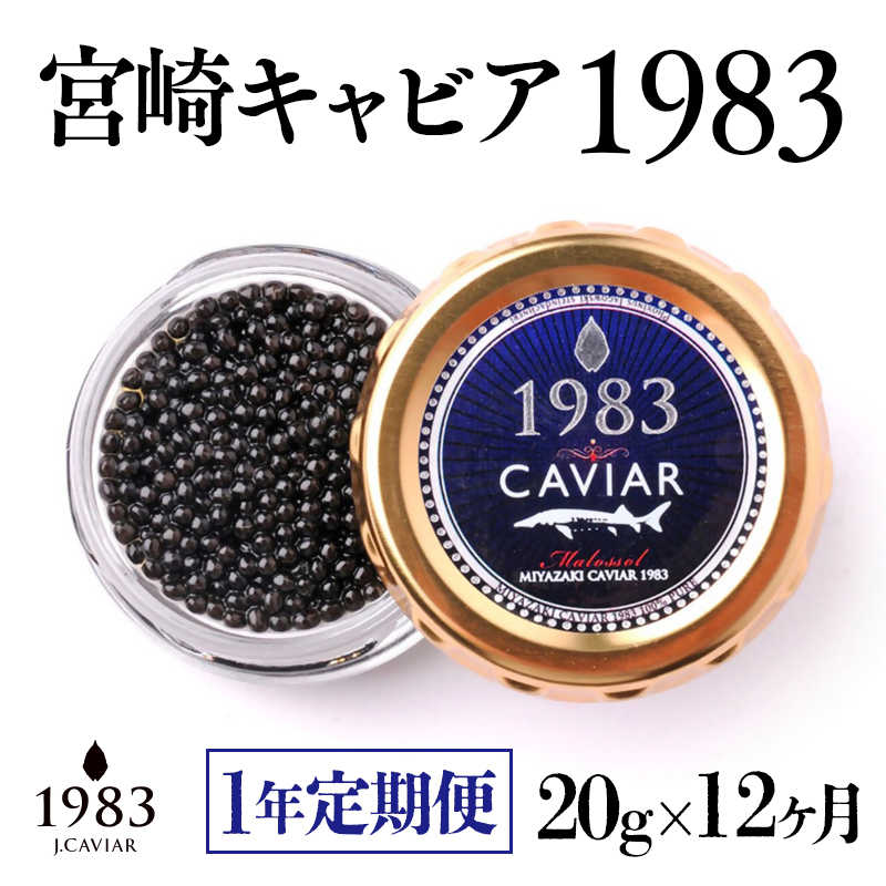 【12ヶ月定期便】宮崎キャビア MIYAZAKI CAVIAR 1983  20g×12か月 合計240g 国産「ジャパンキャビア」＜25-22a＞