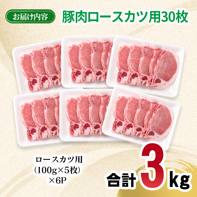 宮崎県産豚肉 ロースカツ用30枚セット 小分け 5枚入り×6パック とんかつ トンカツ トンテキ ポークステーキ＜70-26a＞