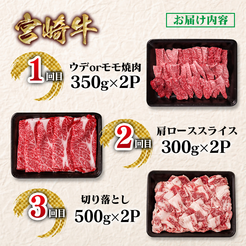 【定期便】宮崎牛 6回定期便  ブランド牛 A4～A5等級 内閣総理大臣賞4連覇＜58-47a＞