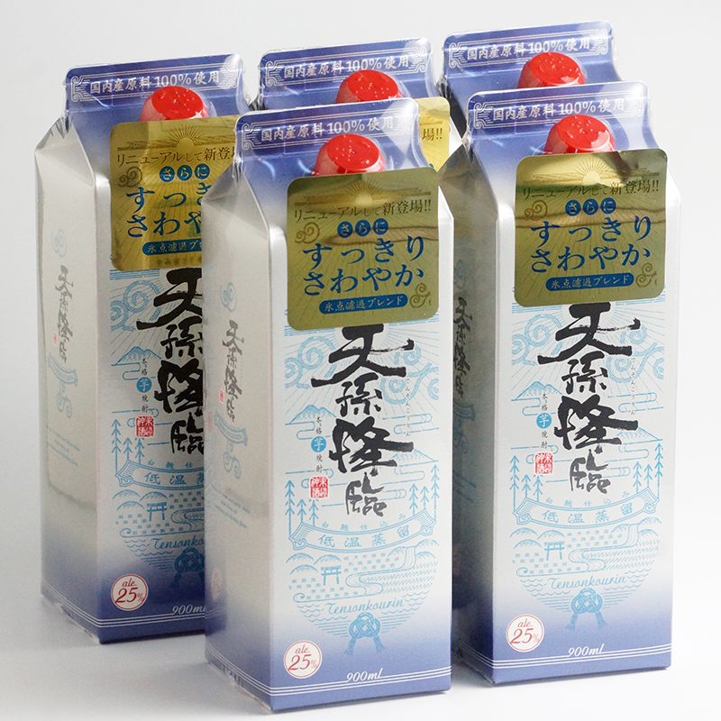 【熊本国税局酒類鑑評会 連続受賞】本格芋焼酎『天孫降臨』25度 900ml 5パック＜23-19a＞
