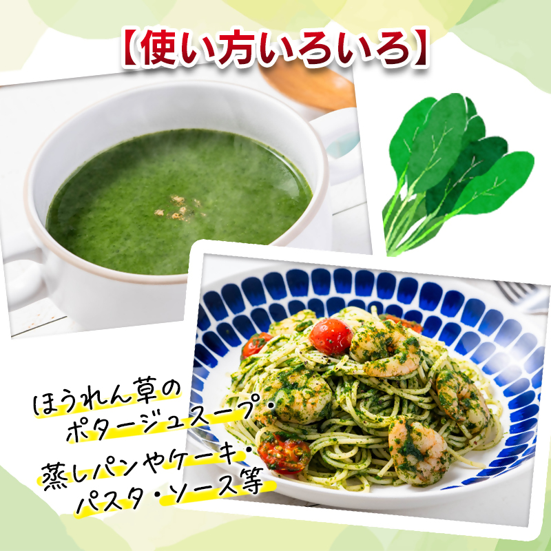 宮崎県産ほうれん草ポーション 1kg（500g×2袋） キューブ状＜31-3a＞