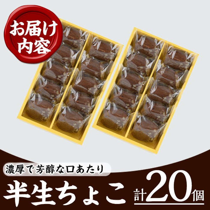 ＜2026年お中元ギフト＞半生ちょこ(計20個) スイーツ 濃厚 チョコ お菓子 銘菓 冷凍 ギフト 個包装 詰め合わせ 詰合せ 贈答 プレゼント 洋菓子【菓子処 菊屋】【00-014-01-R8OC】