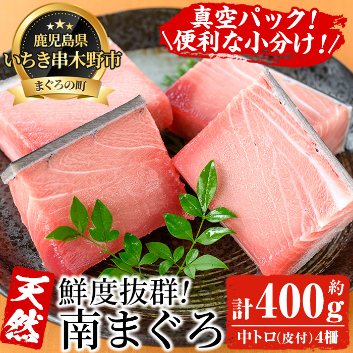 天然極上南まぐろ 中トロダブルセット(合計約400g) マグロ 鮪 魚介 海鮮 中トロ 魚 海鮮丼 南マグロ 【海鮮まぐろ家】【00-041-04】