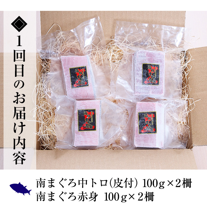 ＜定期便・全3回(毎月)＞極上天然南まぐろセット！大トロ・中トロ・赤身・ネギトロ(総量1.4kg)まぐろ 鮪 刺身 海鮮丼 海鮮 魚介 タタキ さかな 柵 南マグロ【海鮮まぐろ家】【00-041-07-TK】
