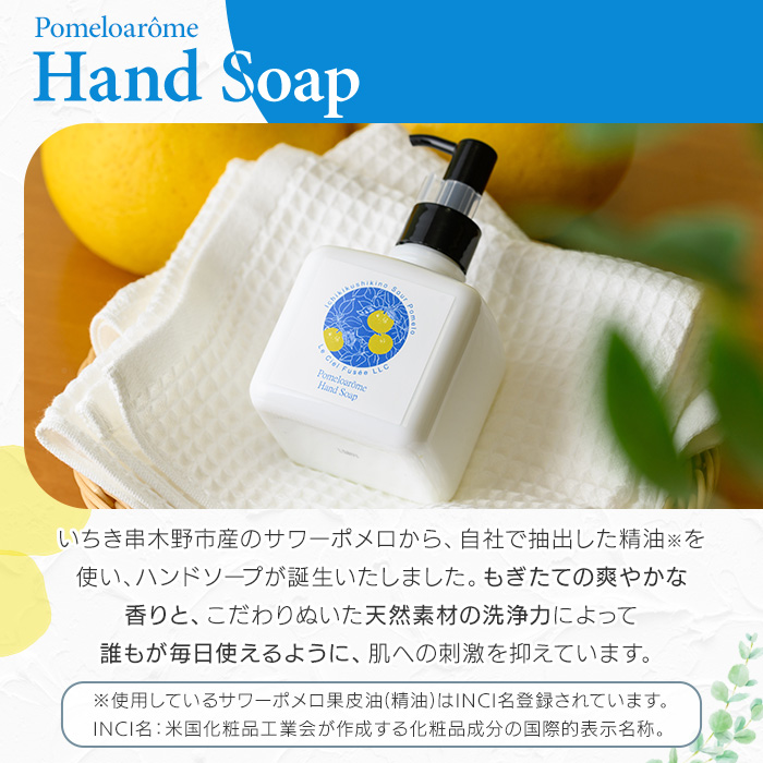 サワーポメロハンドソープ (200ml×6本) いちき串木野市 ルシエルフュゼ サワーポメロ 柑橘 大橘 みかん ハンドソープ 手洗い 液体せっけん 泡 衛生 洗浄 ハンドケア 肌 香り アロマ 精油 エッセンシャルオイル【LeCiel+b2-cafe】【00-090-24】