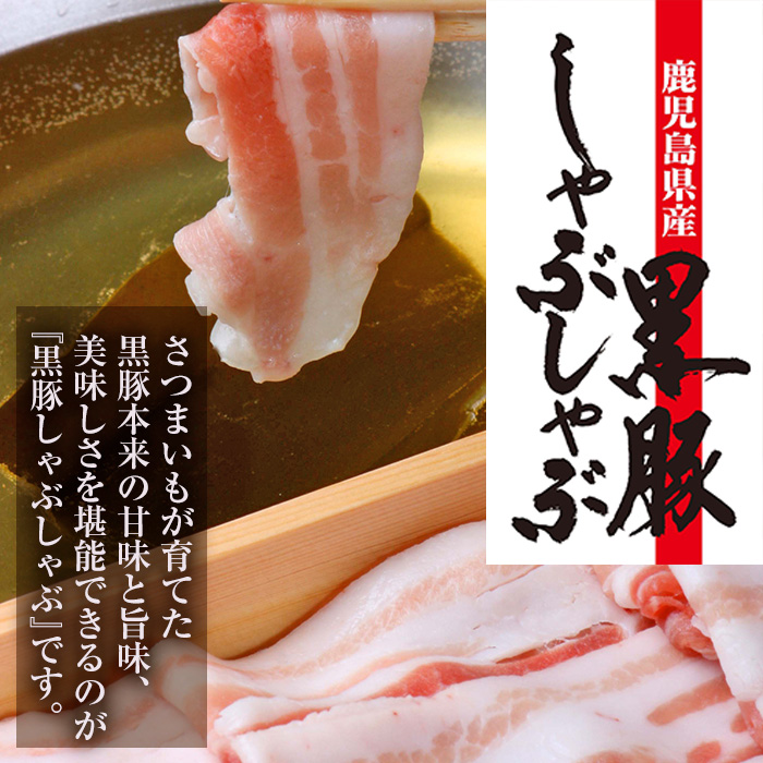 ＜訳あり・簡易包装＞鹿児島県産黒豚しゃぶしゃぶ バラ肉(計1kg・500g×2パック)冷しゃぶサラダや蒸ししゃぶ、焼きしゃぶに！【エーエフ】【00-057-10】