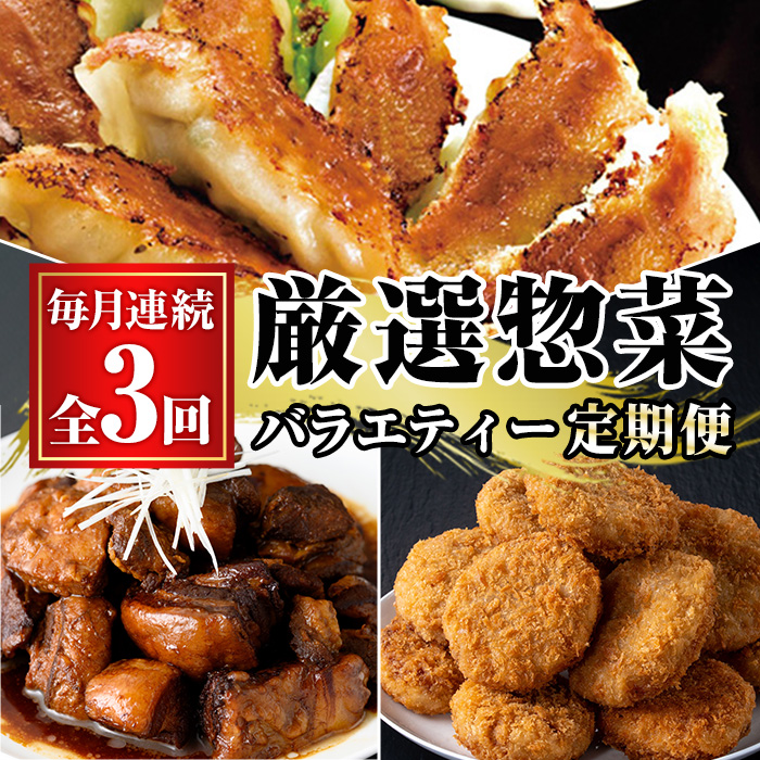 ＼新登場／＜定期便・全3回(毎月)＞鹿児島協同食品バラエティー定期便 国産 鹿児島 豚肉 加工品 惣菜 おかず 弁当 定期便 バラエティ 角煮 メンチカツ 餃子 時短 手軽 簡単 冷凍 常温【鹿児島協同食品】【00-008-32-TK】
