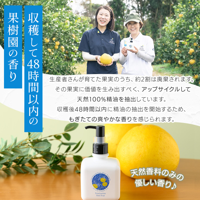 サワーポメロハンドソープ (200ml×6本) いちき串木野市 ルシエルフュゼ サワーポメロ 柑橘 大橘 みかん ハンドソープ 手洗い 液体せっけん 泡 衛生 洗浄 ハンドケア 肌 香り アロマ 精油 エッセンシャルオイル【LeCiel+b2-cafe】【00-090-24】