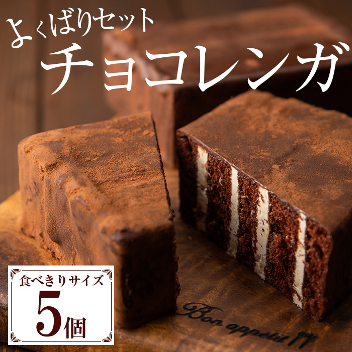 食べきりチョコレンガよくばりセット(5個)！国産 お菓子 菓子 洋菓子 スイーツ チョコレート ケーキ 冷凍 チョコ ケーキ バレンタイン ホワイトデー【モン・シェリー松下】【00-012-04】