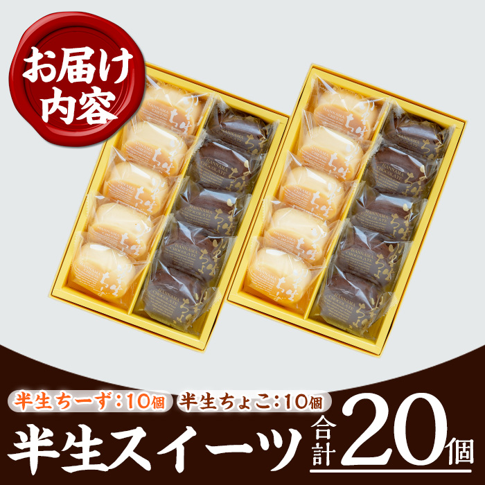 ＜2026年お中元ギフト＞半生ちーず・半生ちょこ詰合せ(合計20個・各10個入) スイーツ チーズケーキ チョコ お菓子 銘菓 冷凍 ギフト 個包装 詰め合わせ 詰合せ 贈答 プレゼント 洋菓子【菓子処 菊屋】【00-014-13-R8OC】