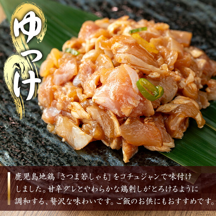 ＜2026年お歳暮ギフト＞鹿児島地鶏 さつま若しゃも ゆっけ(100g×5P・計500g) 国産 鹿児島県産 鶏肉 鳥肉 地鶏 地どり 鳥刺し 鶏刺し タタキ たたき ユッケ 冷凍 刺身 【野元商店】【00-115-05-R8OS】