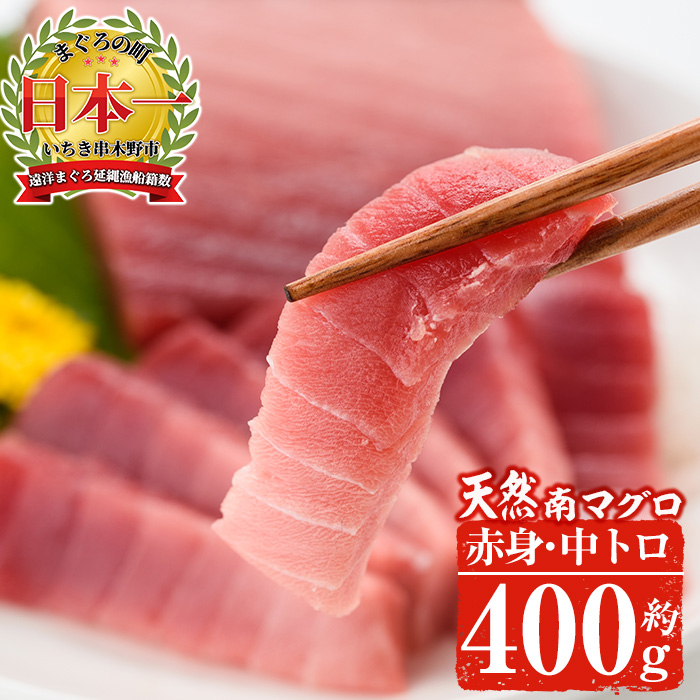 南マグロ味わいセット！中トロと赤身の鮪の刺身用柵(計約400g) まぐろ 鮪 南まぐろ 南マグロ 中とろ 魚介 刺し身 刺身 刺身用 さしみ サク 海鮮丼 小分け 便利 冷凍 希少 新鮮【新洋水産】【00-019-01】