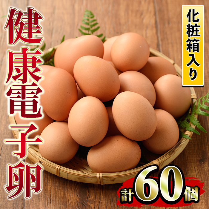 《数量限定》鹿児島県産！健康電子卵(計60個・10個入り×6P) 国産 九州産 たまご タマゴ 玉子 生たまご 親鳥 親鶏 新鮮 鶏卵 常温 小分け パック 朝ごはん 卵かけごはん TKG おかず 卵焼き 体質改善 割れ保障 安心 安全【峯元養鶏】【00-095-03】