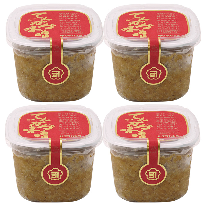 サクラカネヨ てんがら味噌セット (850g×4個・計3.4kg) 九州 鹿児島 味噌 みそ 麦味噌 麦みそ 調味料 味噌汁 豚汁【吉村醸造】【00-002-20】