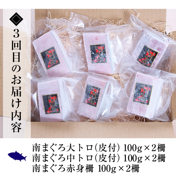 ＜定期便・全3回(毎月)＞極上天然南まぐろセット！大トロ・中トロ・赤身・ネギトロ(総量1.4kg)まぐろ 鮪 刺身 海鮮丼 海鮮 魚介 タタキ さかな 柵 南マグロ【海鮮まぐろ家】【00-041-07-TK】