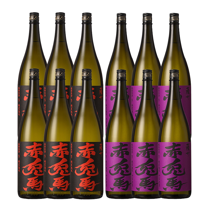 ≪定期便・全3回≫鹿児島本格芋焼酎「赤兎馬」「紫赤兎馬」飲み比べセット(1.8L×各6本×3回・計64.8L) 国産 九州産 鹿児島 酒 焼酎 芋焼酎 お湯割り 炭酸割 炭酸割り ロック 人気 飲み比べ セット 1800ml 一升瓶 家飲み 頒布会【吉村酒店】【00-003-57-TK】
