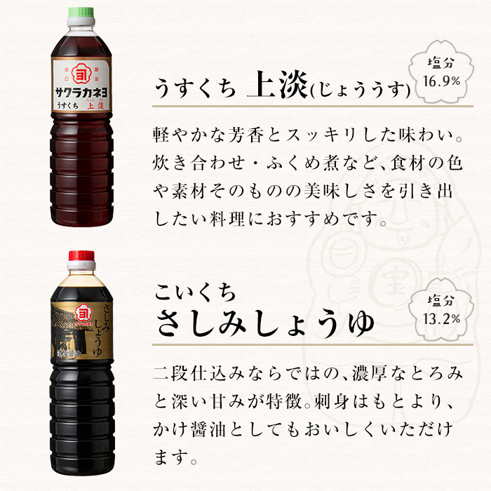 お醤油味比べセット！しょうゆ しょう油 鹿児島 こいくち 濃口 甘露 あまい 調味料 老舗 常温 保存 卵かけご飯 九州醤油 サクラカネヨ 刺身醤油 さしみ インスタント 味噌汁 フリーズドライ 防災食品【吉村醸造】【00-002-06】