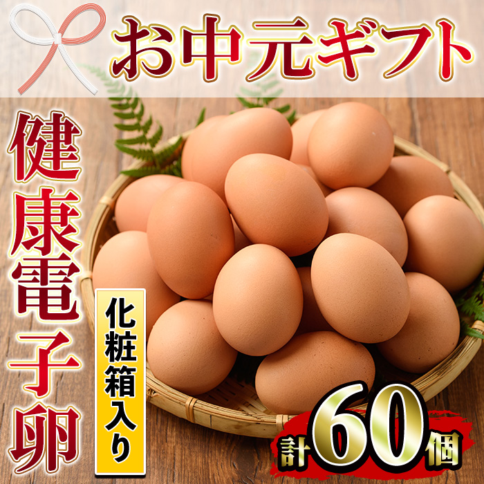＜2026年お中元ギフト＞鹿児島県産！健康電子卵(計60個・10個入り×6P) 国産 九州産 たまご タマゴ 玉子 生たまご 親鳥 親鶏 新鮮 鶏卵 小分け パック 朝ごはん おかず 割れ保障 安心 安全【峯元養鶏】【00-095-03-R8OC】