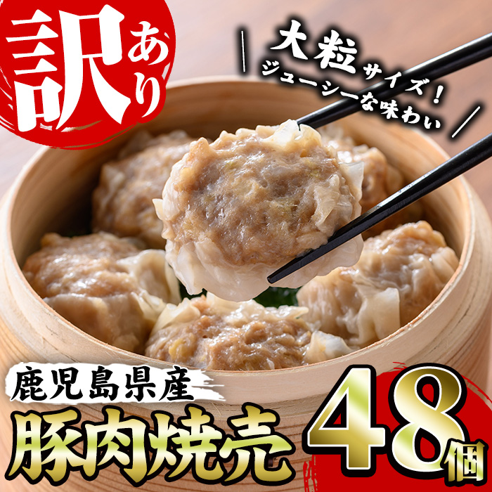 《訳あり・業務用》鹿児島県産豚肉使用！焼売セット (計48個・24個×2P) 国産 九州産 鹿児島 豚 肉 ブタ シュウマイ しゅうまい シューマイ 中華 大粒 冷凍 レンジ 惣菜 時短 冷凍 食卓 夕食 弁当 おかず【鹿児島協同食品】【00-008-15】
