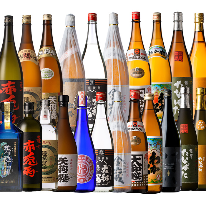 焼酎12種を飲み比べ！いちき串木野の7蔵詰め合わせ(合計33本) 鹿児島 鹿児島特産 酒 焼酎 芋焼酎 だいやめ 赤兎馬 碧酔譚 飲み比べ セット【林酒店】【00-023-58】